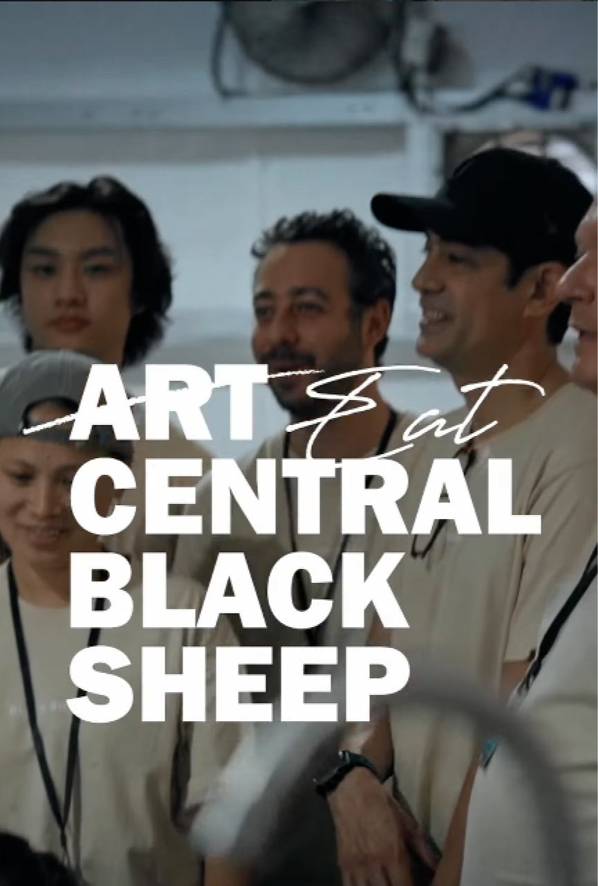 Art Central Black Sheep typographic branding overlay on event photography