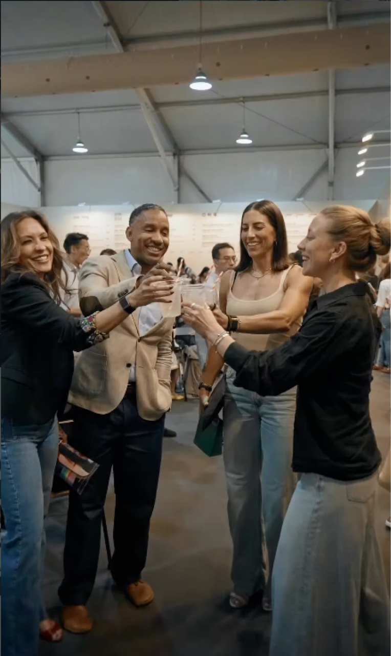 Guests toasting at Art Central